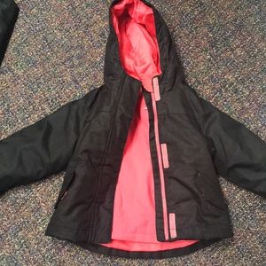 Black and pink winter coat